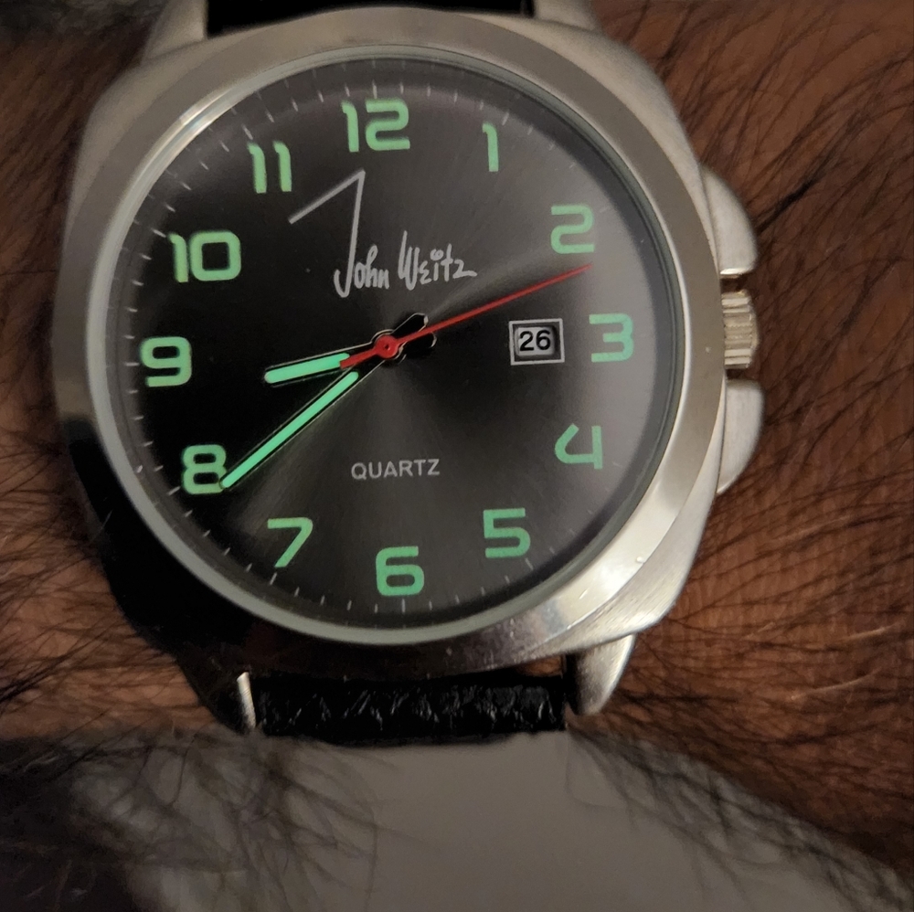 John Weitz Men's Watch Panerai Pam style Quartz fresh battery Watch Pre-owned go - Picture 7 of 7